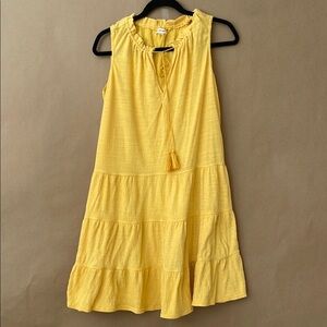 Max Studio Sunny Yellow Tiered Mini Dress
